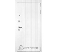 Входная дверь Regidoors Президент Лайн Белый Light 2110 с зеркалом Капучино Велюр
