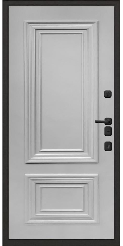 Входная дверь Regidoors Малахит Термо Престиж, цвет RAL 7047 (светло-серый)
