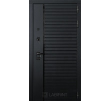Входная дверь Labirint Piano с зеркалом Максимум, цвет бетон светлый
