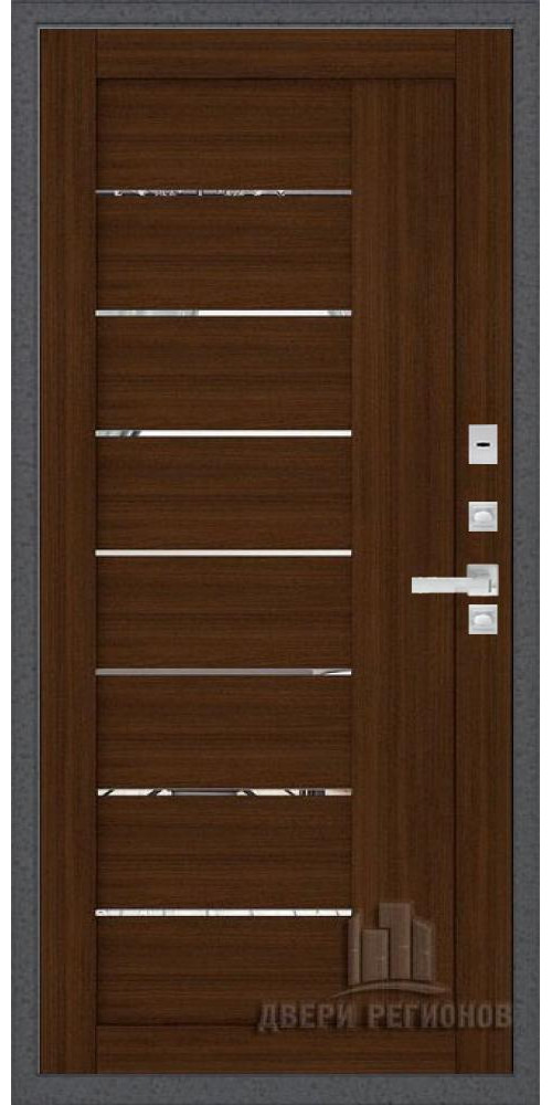 Входная дверь Regidoors Колизей Плюс LIGHT 2110 с зеркалом Орех вельвет
