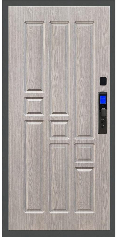 Входная дверь Баяр M2055 с Face ID в цвете беленый дуб

